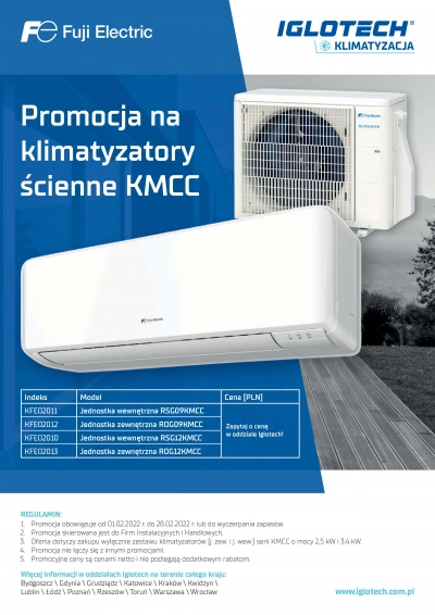 Promocja na klimatyzatory ścienne KMCC