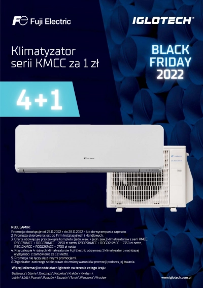 Klimatyzator Fuji serii KMCC za 1zł Black Friday 2022