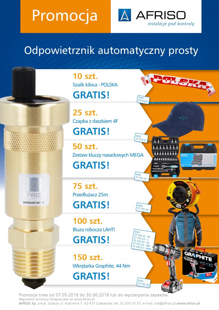 Afriso nowa edycja "Promocja odpowietrznik"