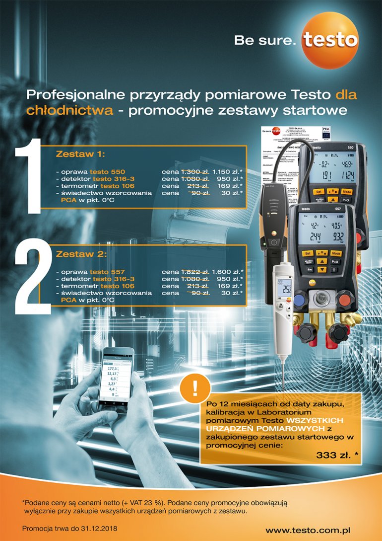 Promocja na zestawy pomiarowe Testo dla chłodnictwa