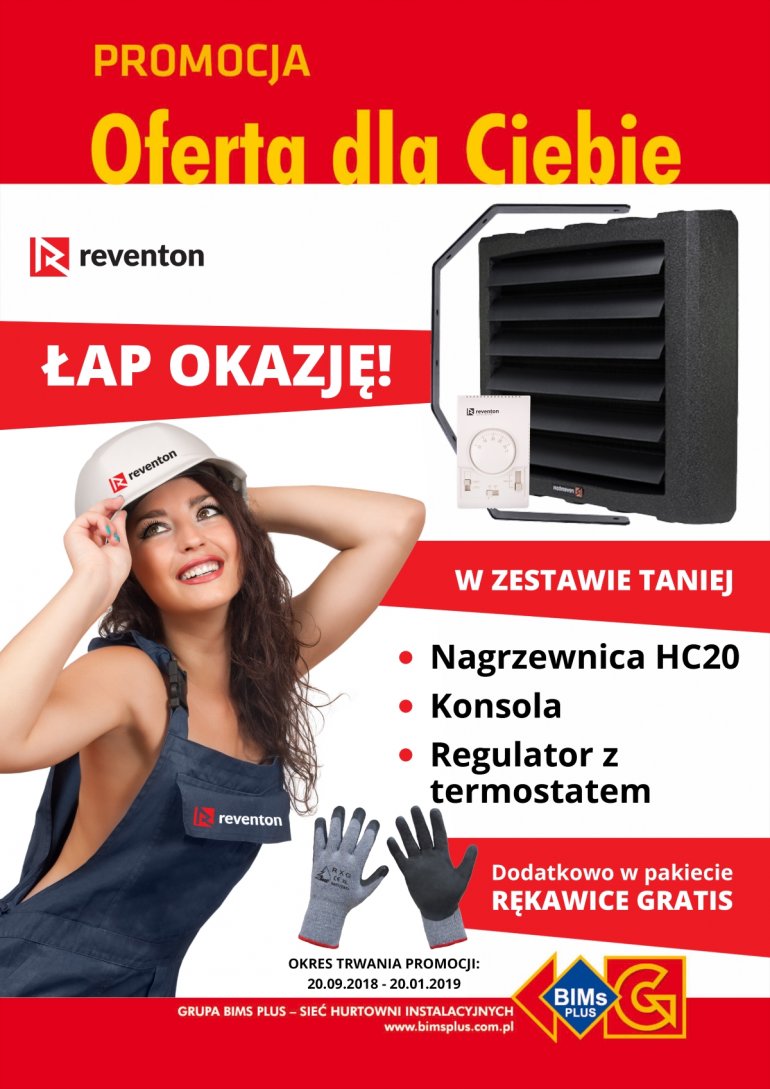 Łap okazję - w zestawie taniej promocja nagrzewnicy Reventon | BIMs PLUS