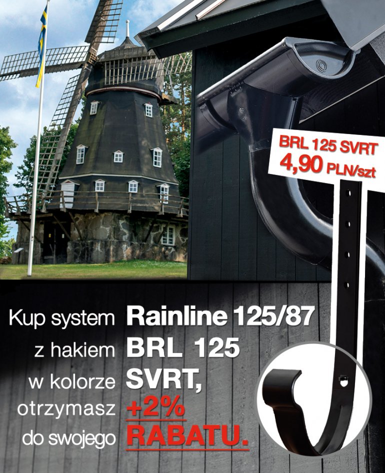 Kup system Rainline 125/87 z hakiem BRL 125 w kolorze SVRT i odbierz dodatkowy rabat