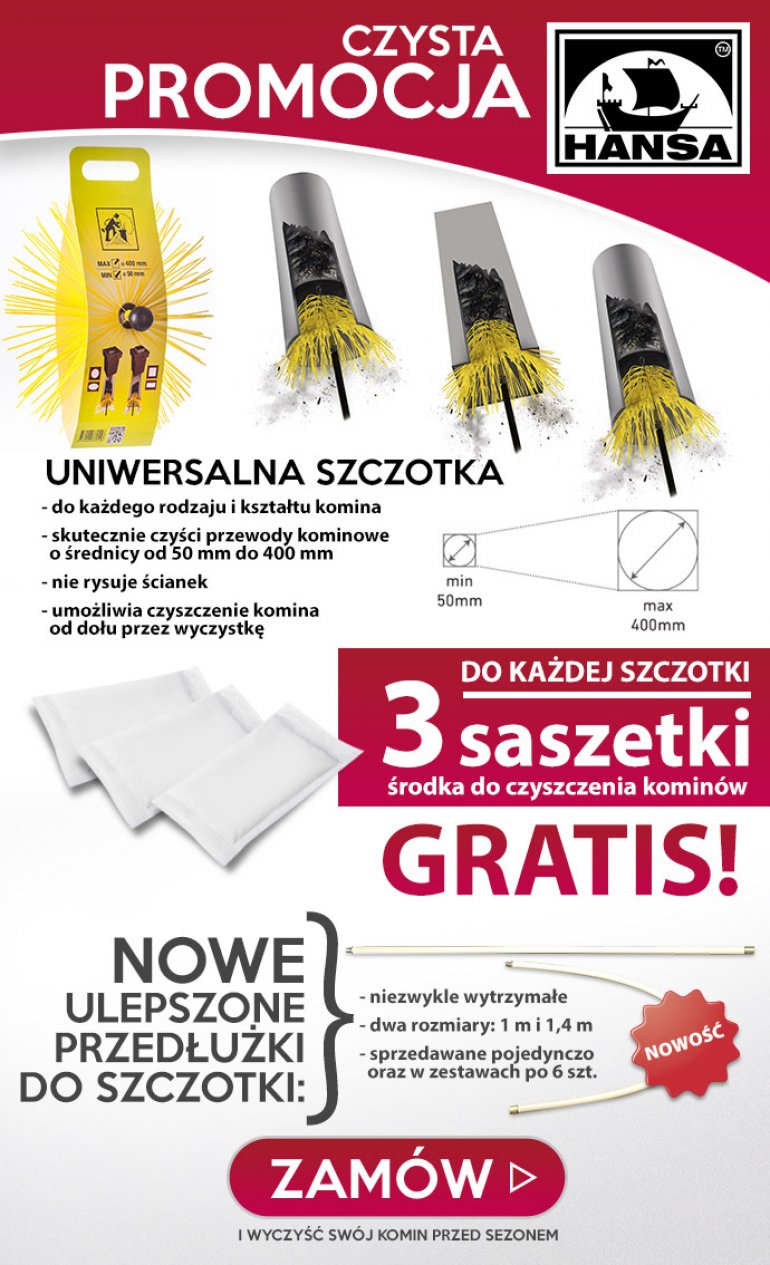 Prowent kup szczotkę do czyszczenia komina HANSA i odbierz środek do czyszczenia komina gratis!