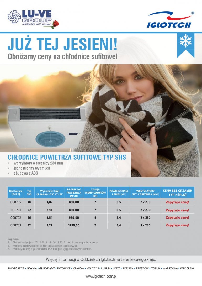 Chłodnice sufitowe LU-VE w bardzo niskich cenach