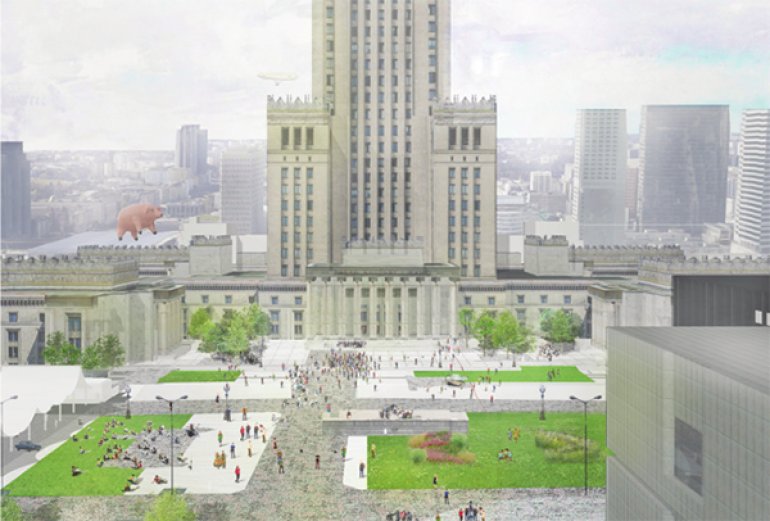 Zielono wokół pałacu kultury