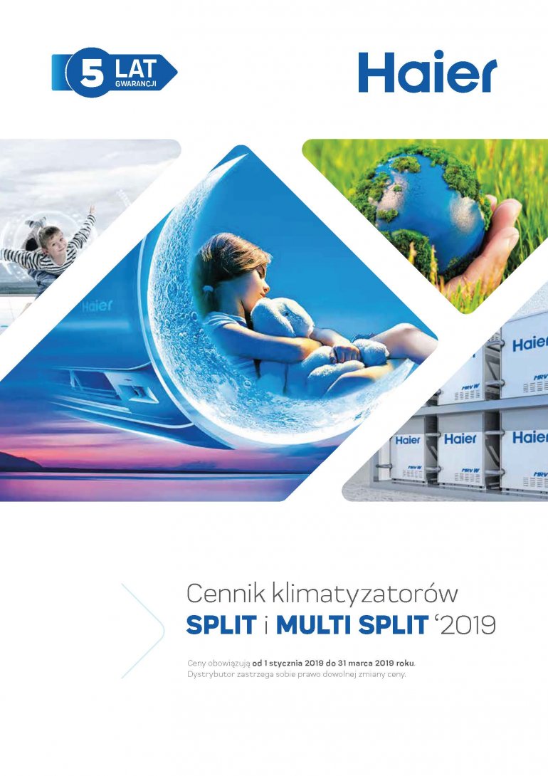 Nowy cennik klimatyzatorów split i multi Haier 2019
