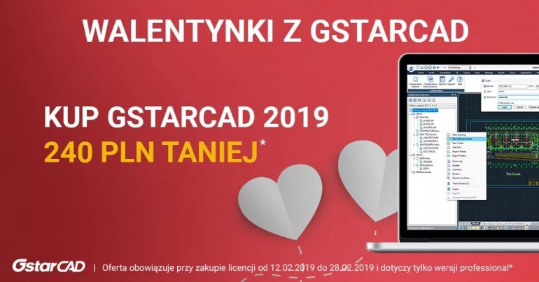 Kup licencję GstarCAD 2019 o 240 PLN taniej!