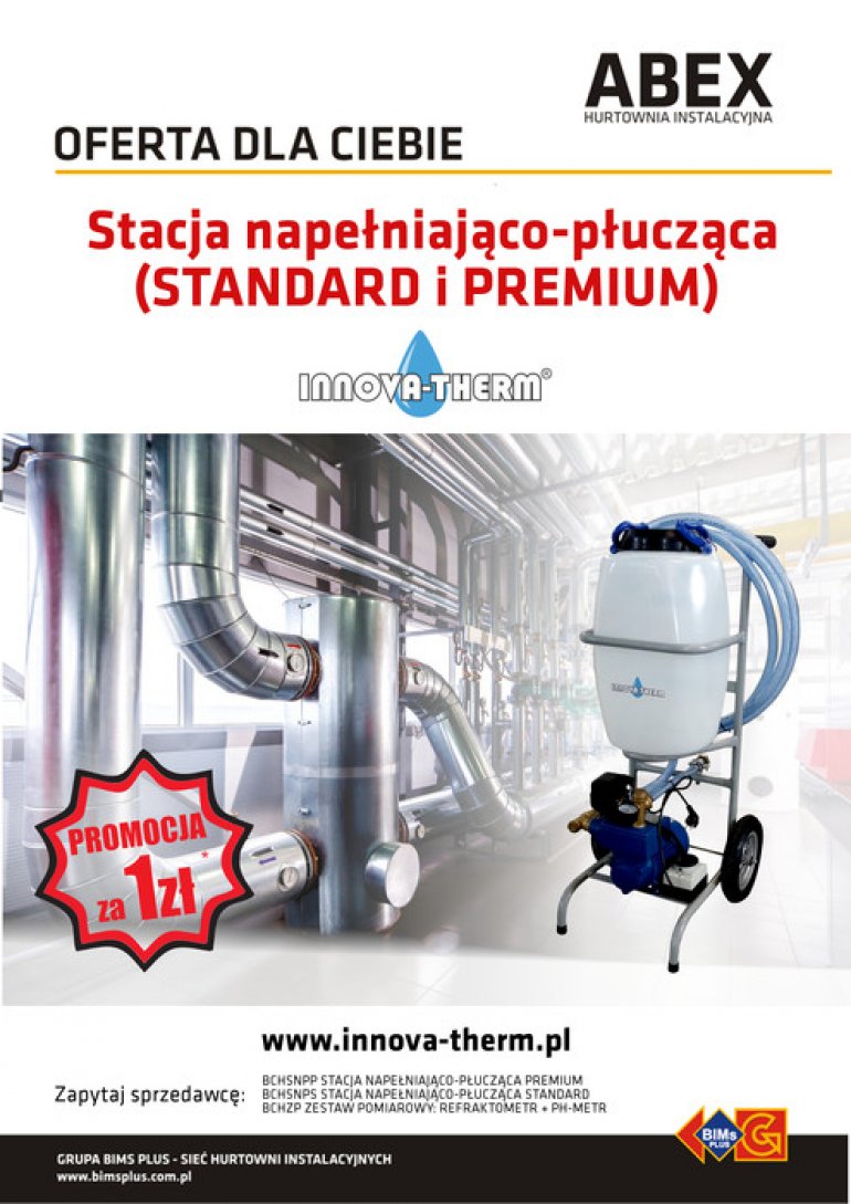 Promocja stacja napełniająco-płucząca ABEX