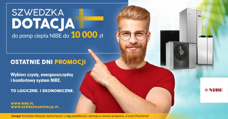 Szwedzka dotacja do pomp NIBE przedłużona