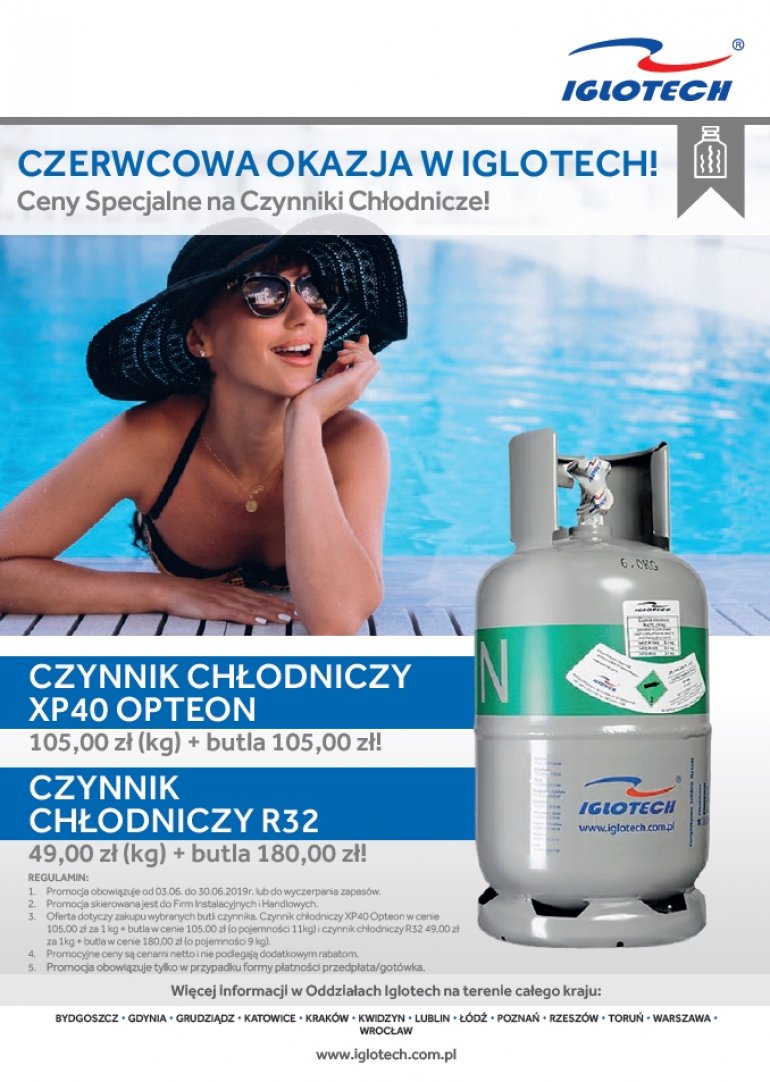 Ceny specjalne na Czynniki chłodnicze! - czerwiec 2019 Iglotech