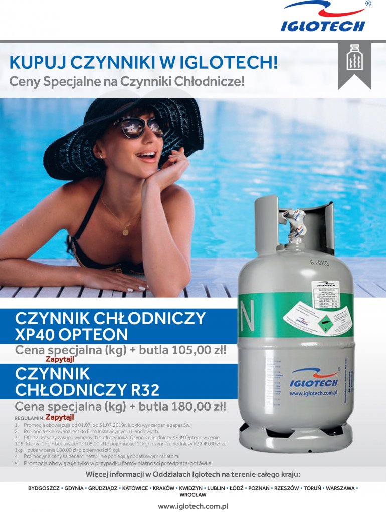 Specjalne ceny na czynniki chłodnicze! - lipiec 2019 Iglotech