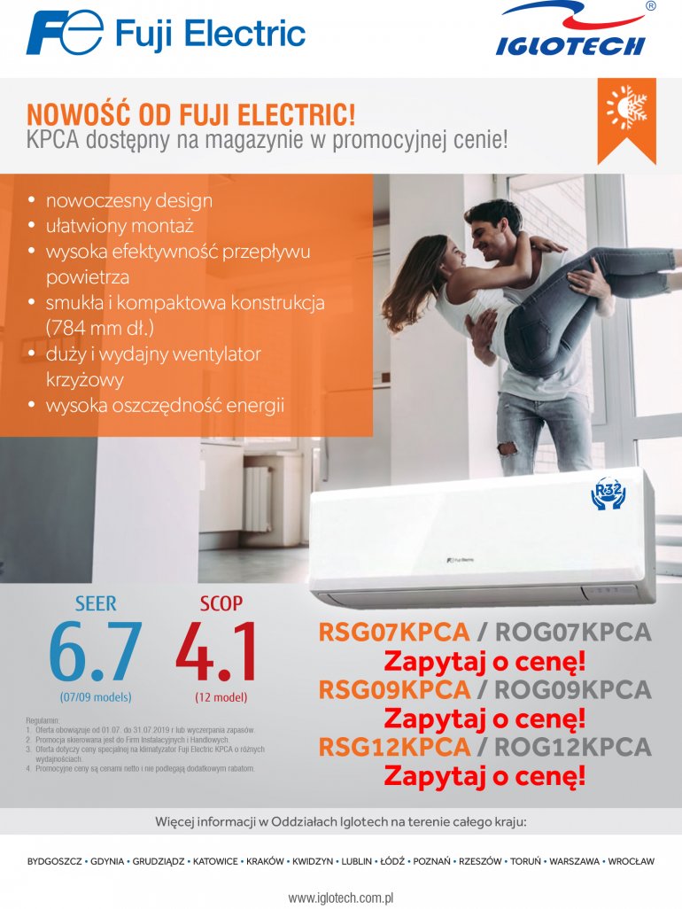 Nowość! Klimatyzator KPCA taniej na start! | Iglotech - lipiec 2019