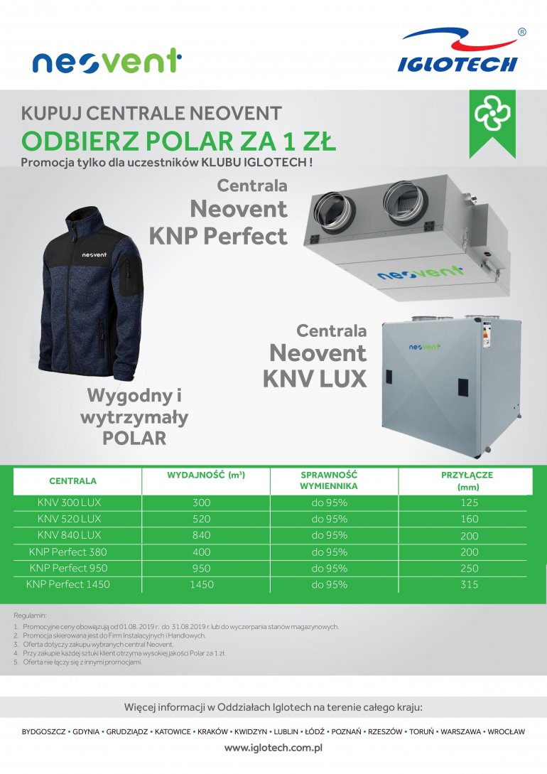Kup centrale NEOVENT i odbierz polar za 1zł