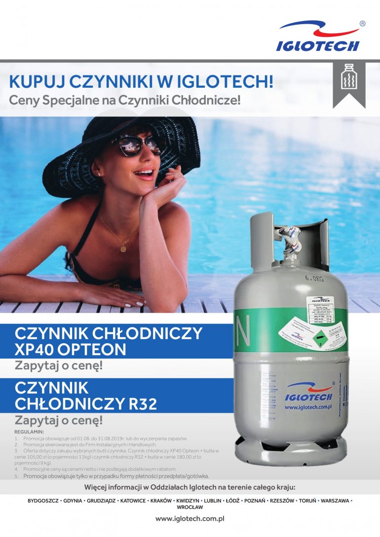 Oferta specjalna na czynniki chłodnicze - tylko w Iglotech!