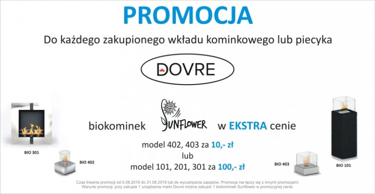 Promocja na zakup wkładów kominkowych lub piecykowych Dovre