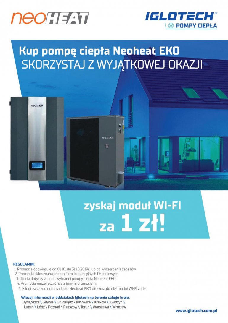 Wyjątkowe okazje na pompy ciepła Neohet Eko! | październik 2019 | Iglotech