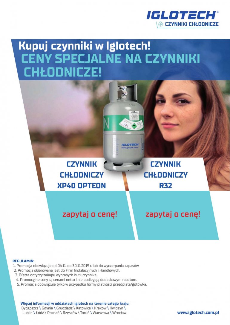 Ceny Specjalne na Czynniki Chłodnicze! | listopad 2019 | Iglotech