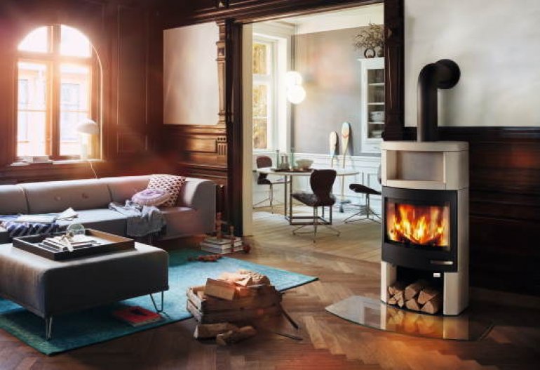 Kominek w kolorze Creme | Skantherm