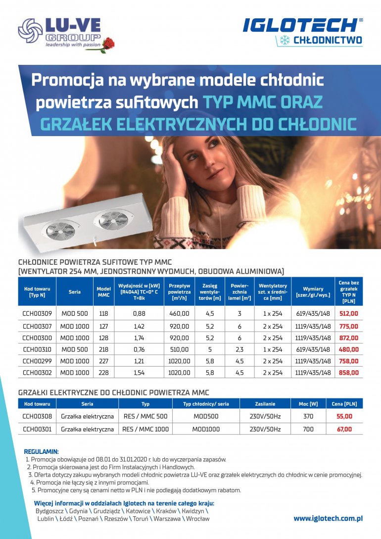 Promocja na wybrane modele chłodnic powietrza oraz grzałek elektrycznych | styczeń 2020 | Iglotech