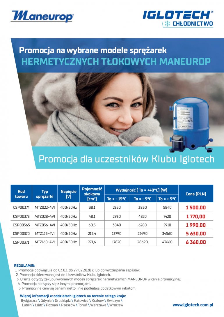 Promocja na wybrane modele sprężarek | luty 2020 | Iglotech