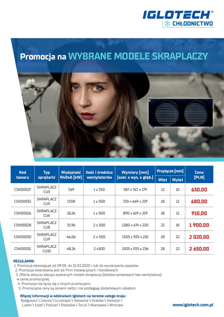Niższe ceny na wybrane skraplacze! | marzec 2020 | Iglotech