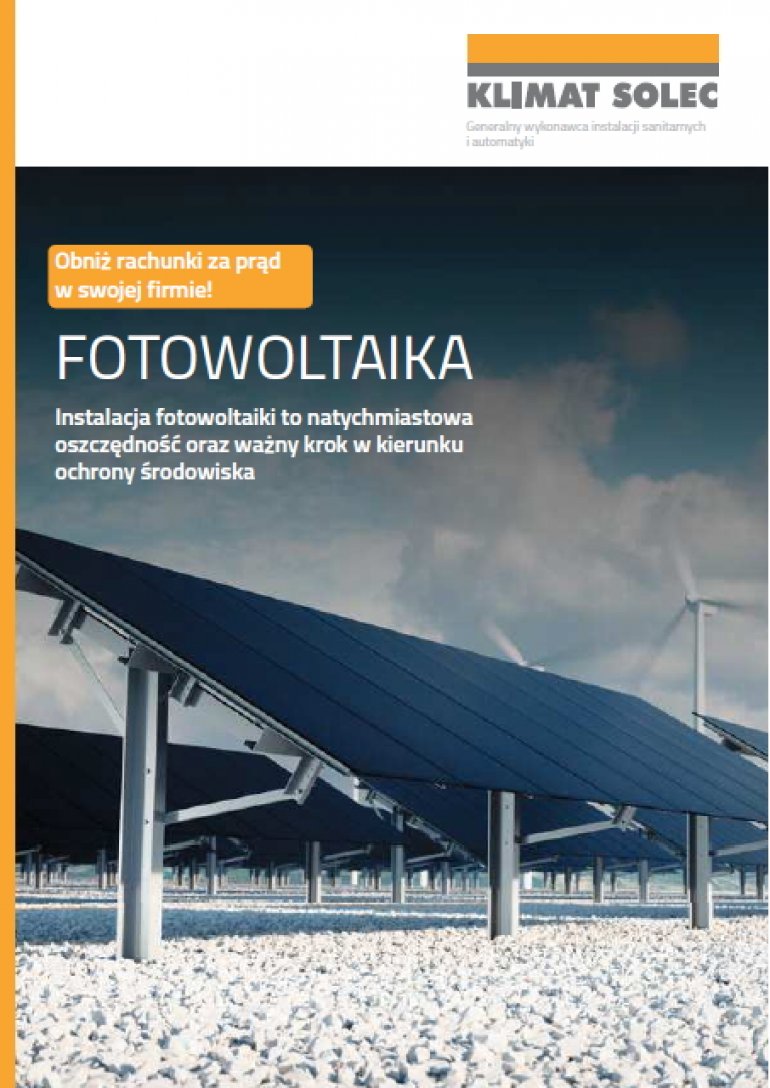 Fotowoltaika w ofercie KLIMAT SOLEC