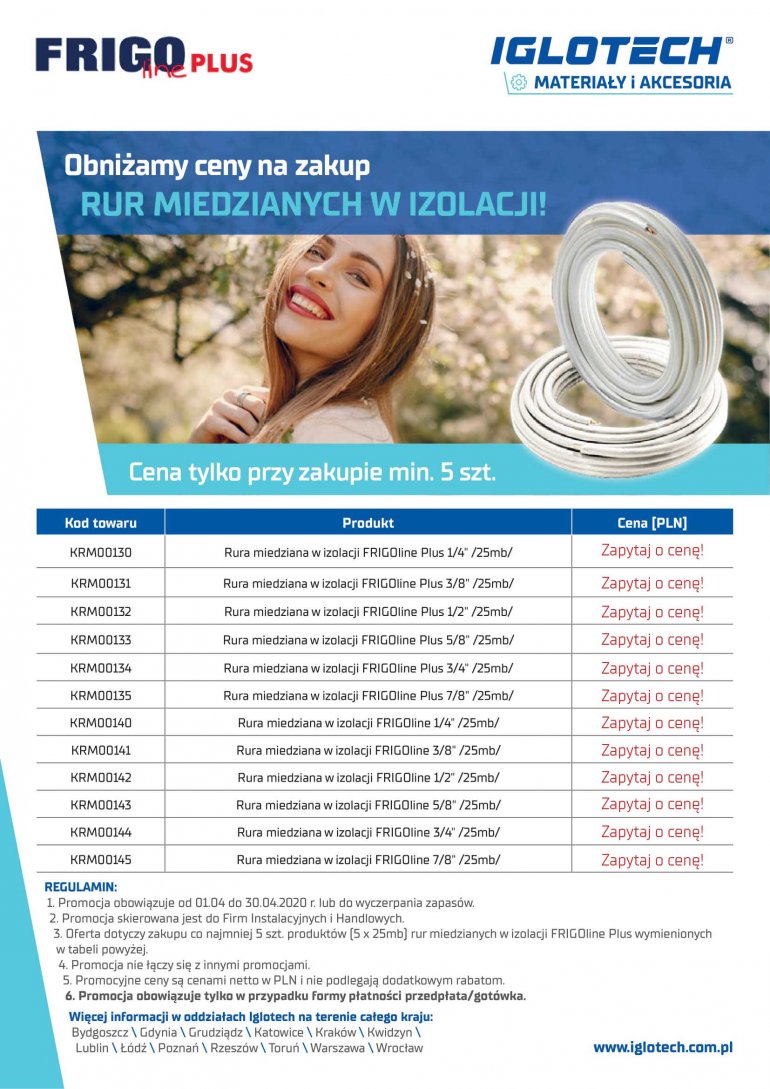 Rury miedziane izolowane w cenach promocyjnych! | kwiecień 2020 | Iglotech