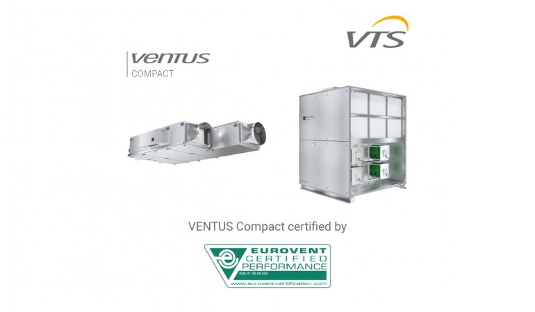 Centrale wentylacyjno-klimatyzacyjne VENTUS Compact z certyfikatem Eurovent