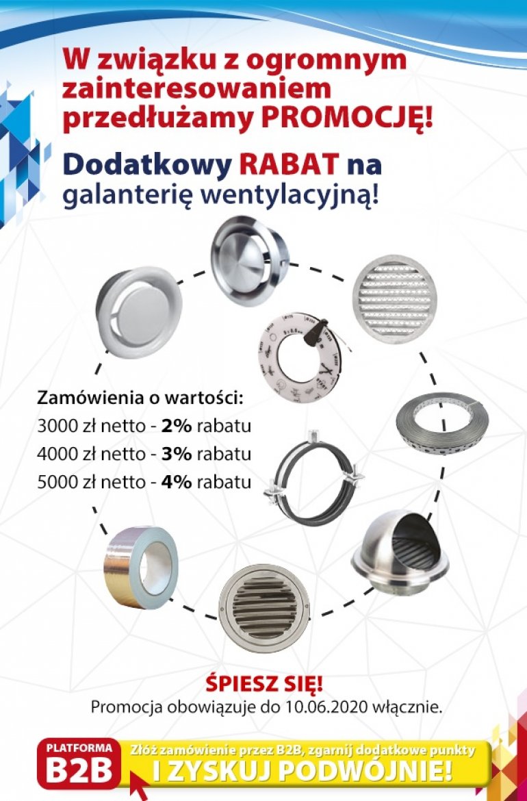 Galanteria wentylacyjna z DODATKOWYM rabatem!