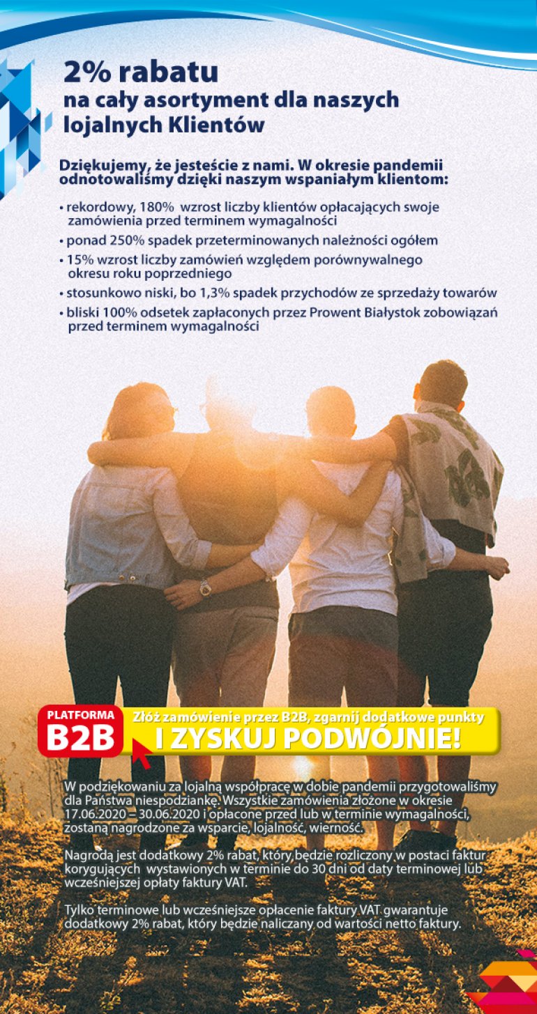 2% rabatu na cały asortyment | Prowent