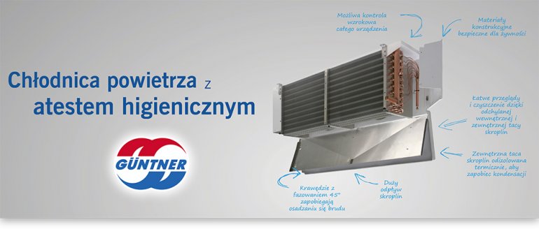 Chłodnica powietrza Güntner z atestem HACCP