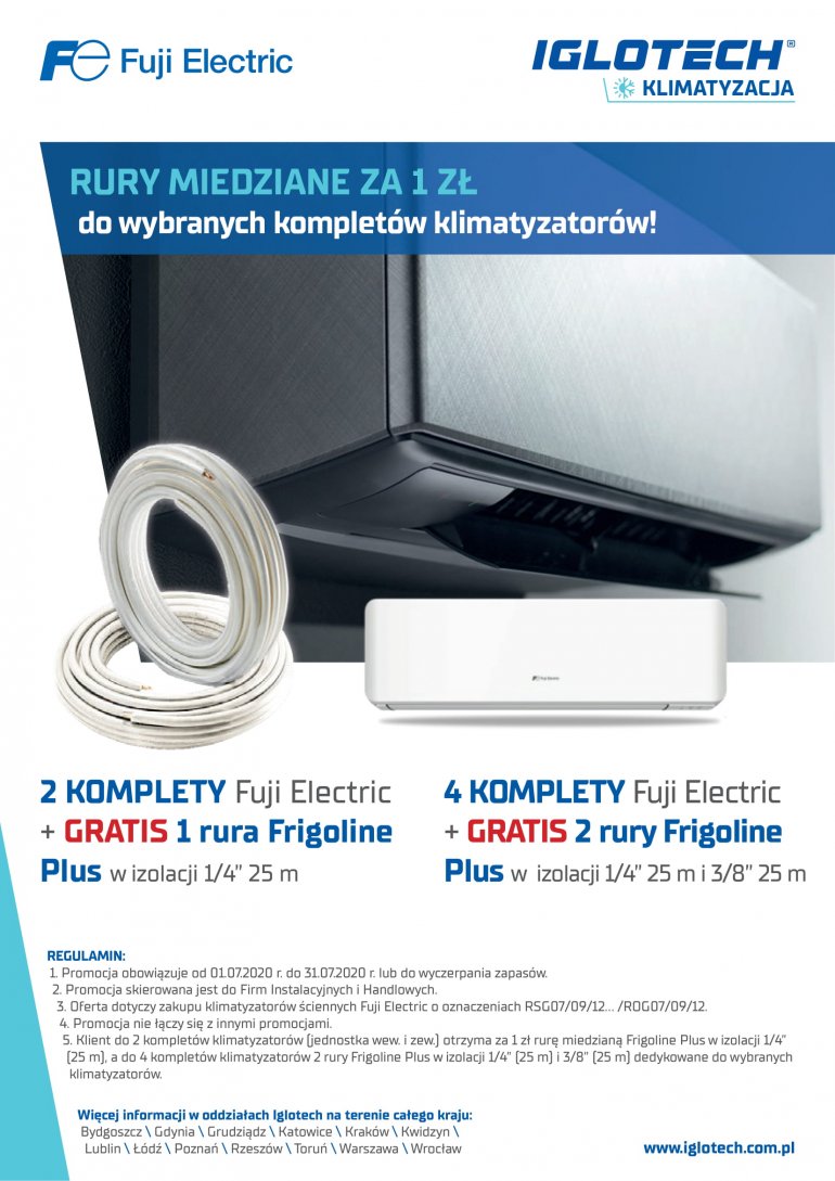 RURY MIEDZIANE ZA 1 ZŁ do wybranych kompletów klimatyzatorów!