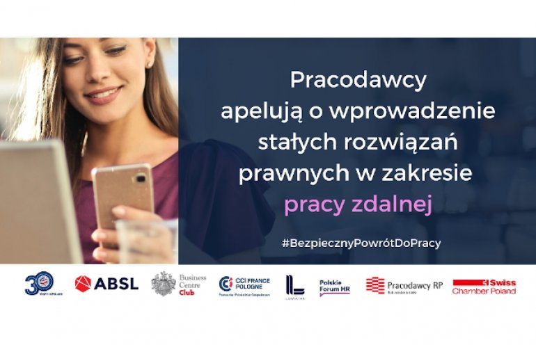 Pracodawcy apelują o wprowadzenie stałych rozwiązań w zakresie pracy zdalnej