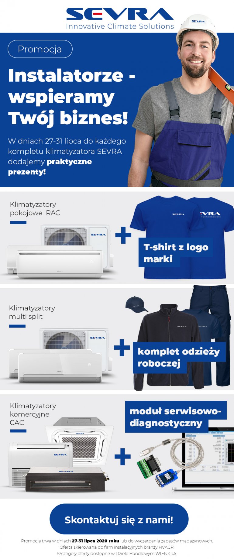 Tydzień dla Instalatorów w WIENKRA – kup klimatyzatory SEVRA i odbierz praktyczne prezenty!