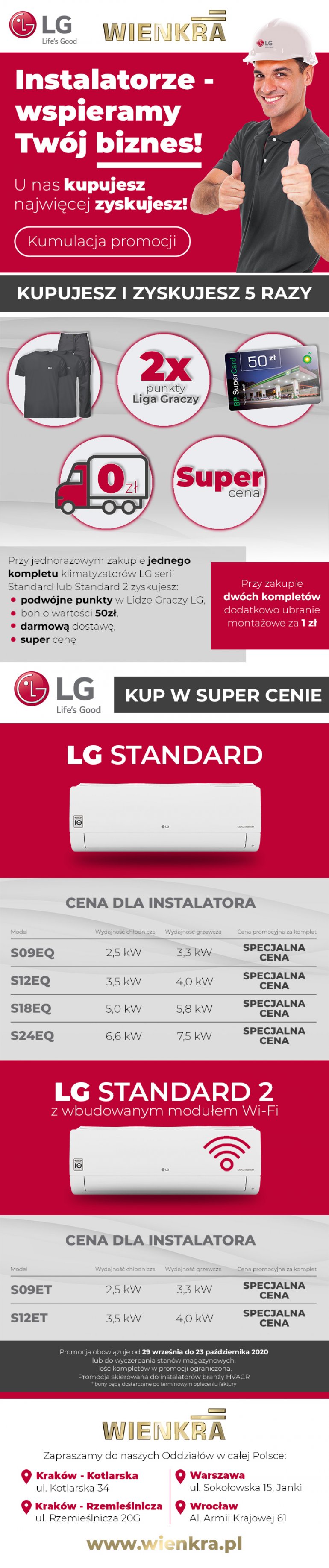 Kumulacja PROMOCJI! Klimatyzatory LG Standard i Standard 2!