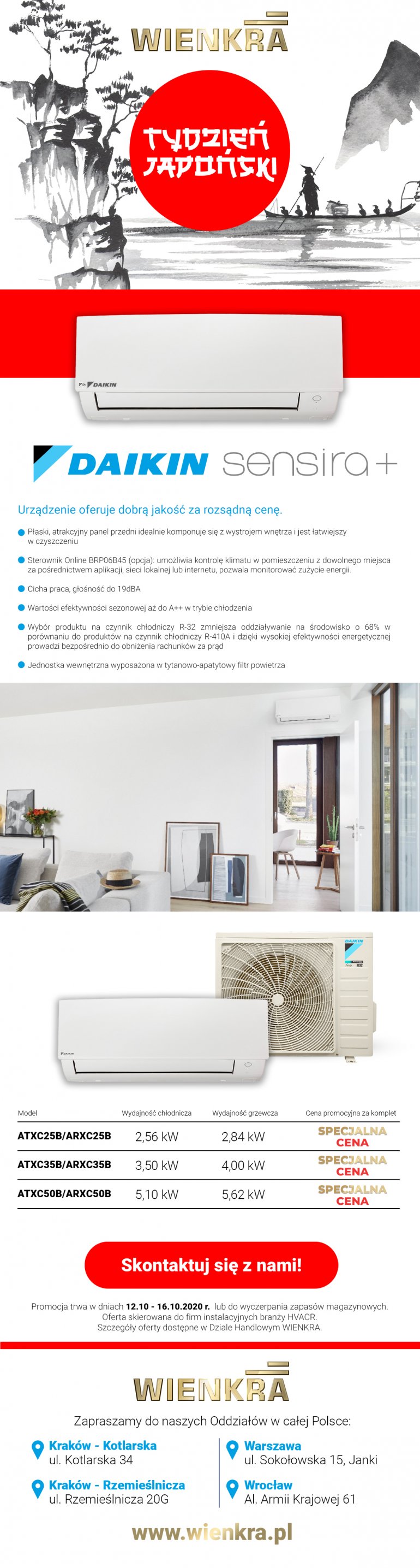 Tydzień japoński! Klimatyzatory Daikin SENSIRA+ w wyjątkowych cenach