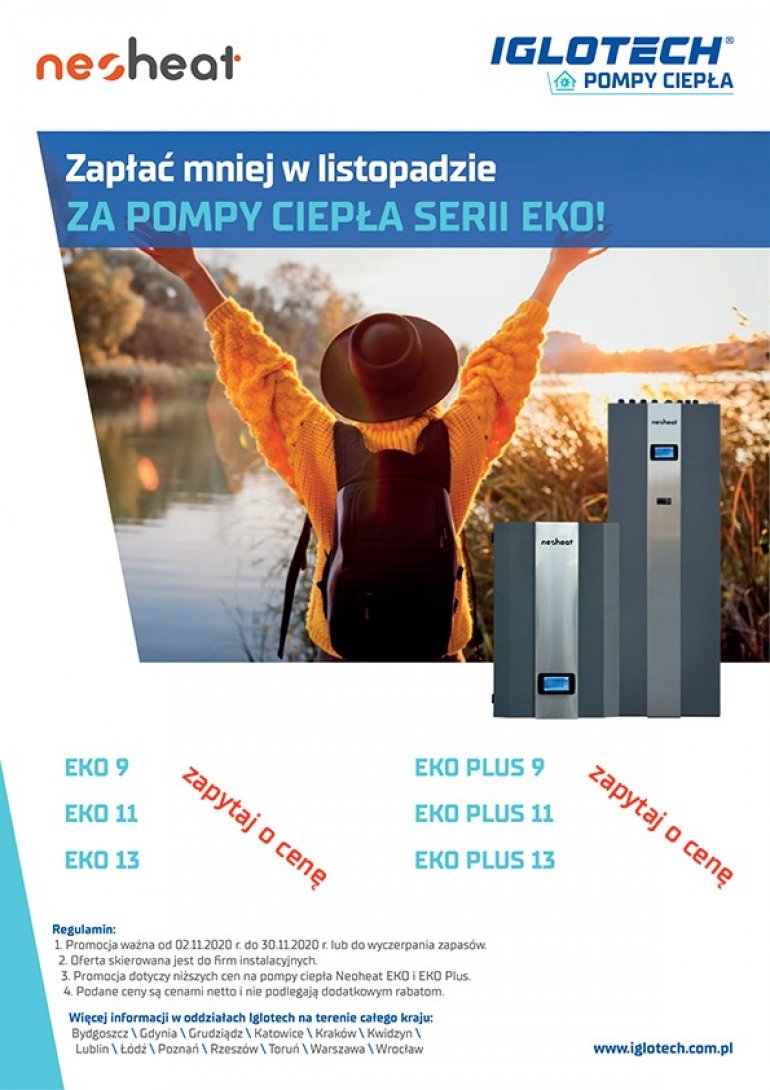 Zapłać mniej w listopadzie za pompy ciepła serii EKO!
