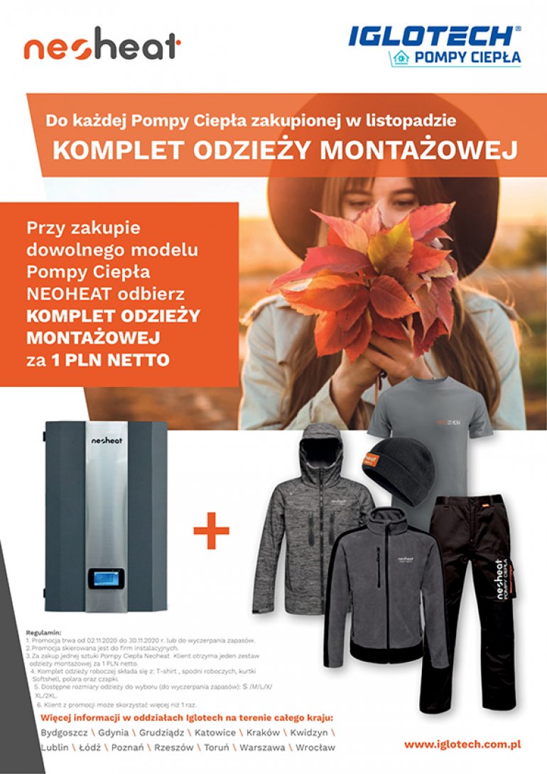 Komplet odzieży montażowej do każdej Pompy Ciepła zakupionej w listopadzie