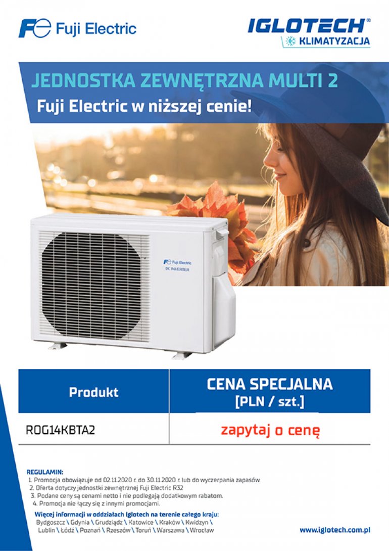 Jednostka zewnętrzna MULTI 2 Fuji Electric w niższej cenie!