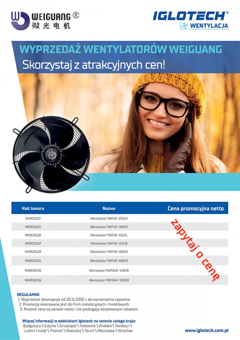 Wyprzedaż wentylatorów Weiguang!