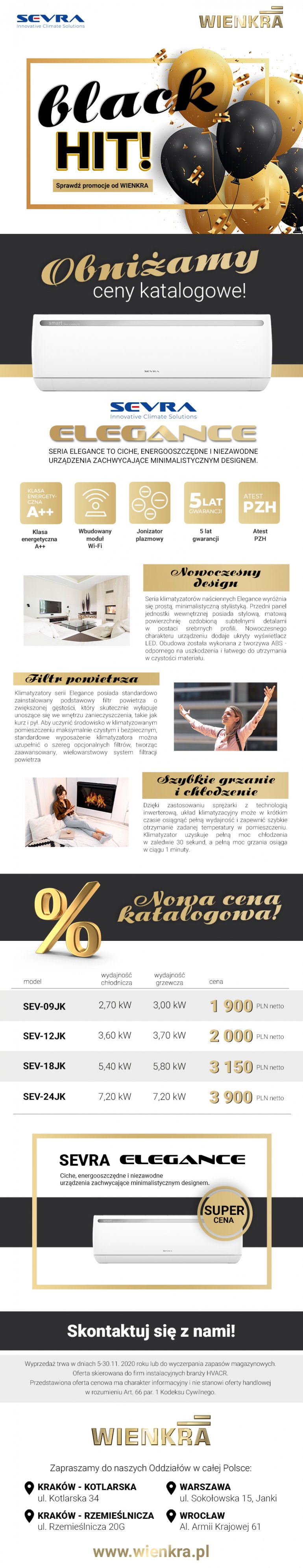 Black HIT! SEVRA ELEGANCE – nowe ceny katalogowe!