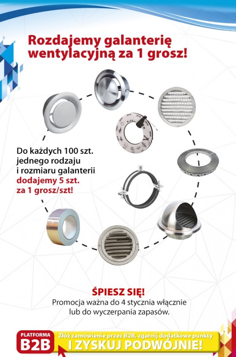Teraz galanteria wentylacyjna 5% taniej!