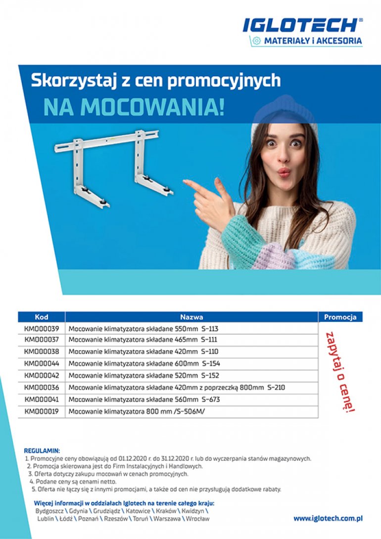 Skorzystaj z grudniowych cen promocyjnych na mocowania!