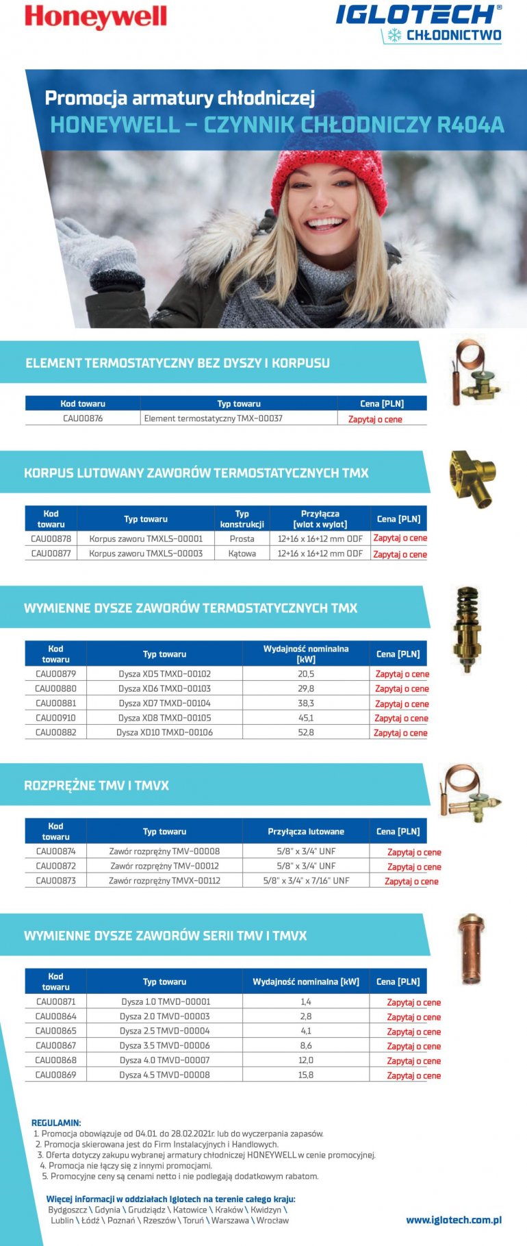 Promocja armatury chłodniczej. HONEYWELL - CZYNNIK CHŁODNICZY R404A