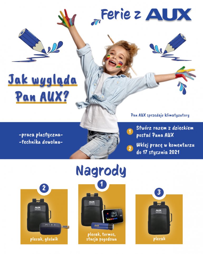 Ferie z AUX – Jak wygląda Pan AUX oczami dziecka – Praca plastyczna