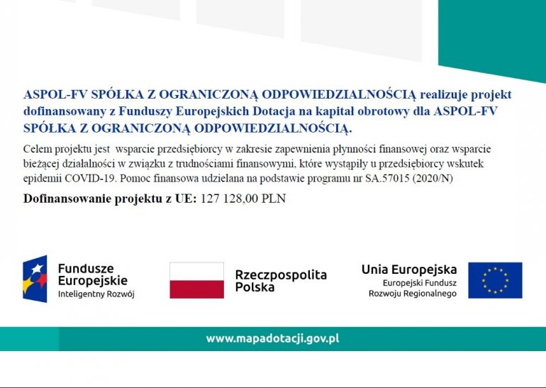 ASPOL-FV realizuje projekt dofinansowany z Funduszy Europejskich