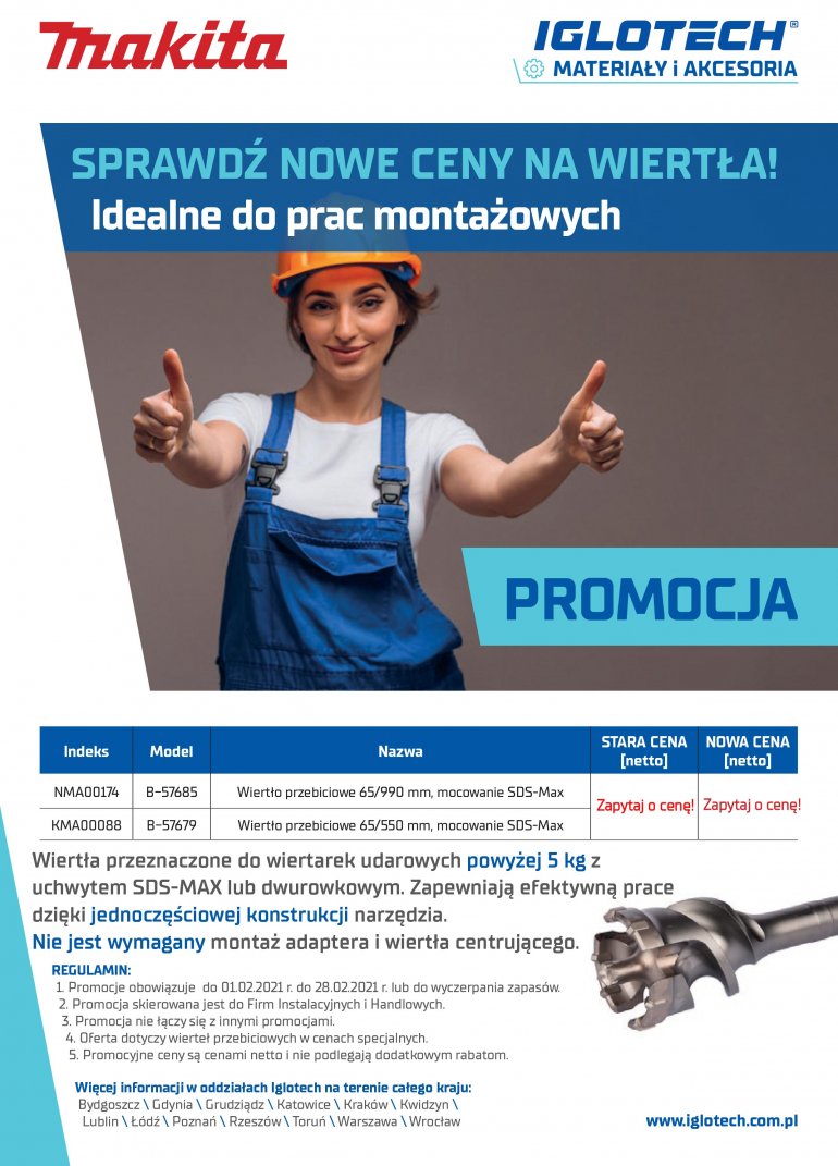 Sprawdź nowe ceny na wiertła! Idealne do prac montażowych