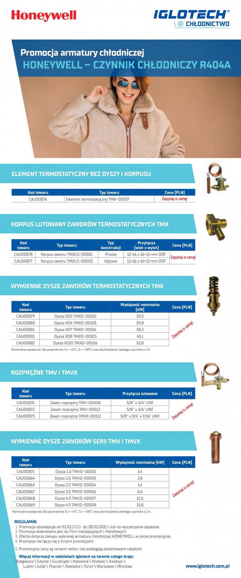 Promocja armatury chłodniczej. Honeywell - czynnik chłodniczy R404A