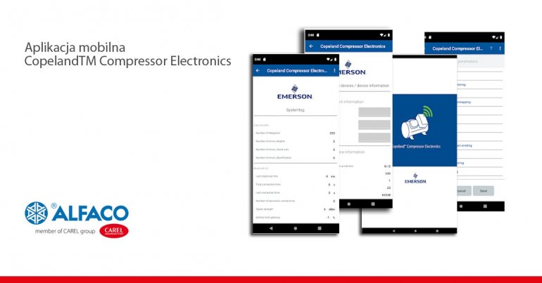 Aplikacja mobilna Copeland Compressor Electronics dla sprężarek półhermetycznych