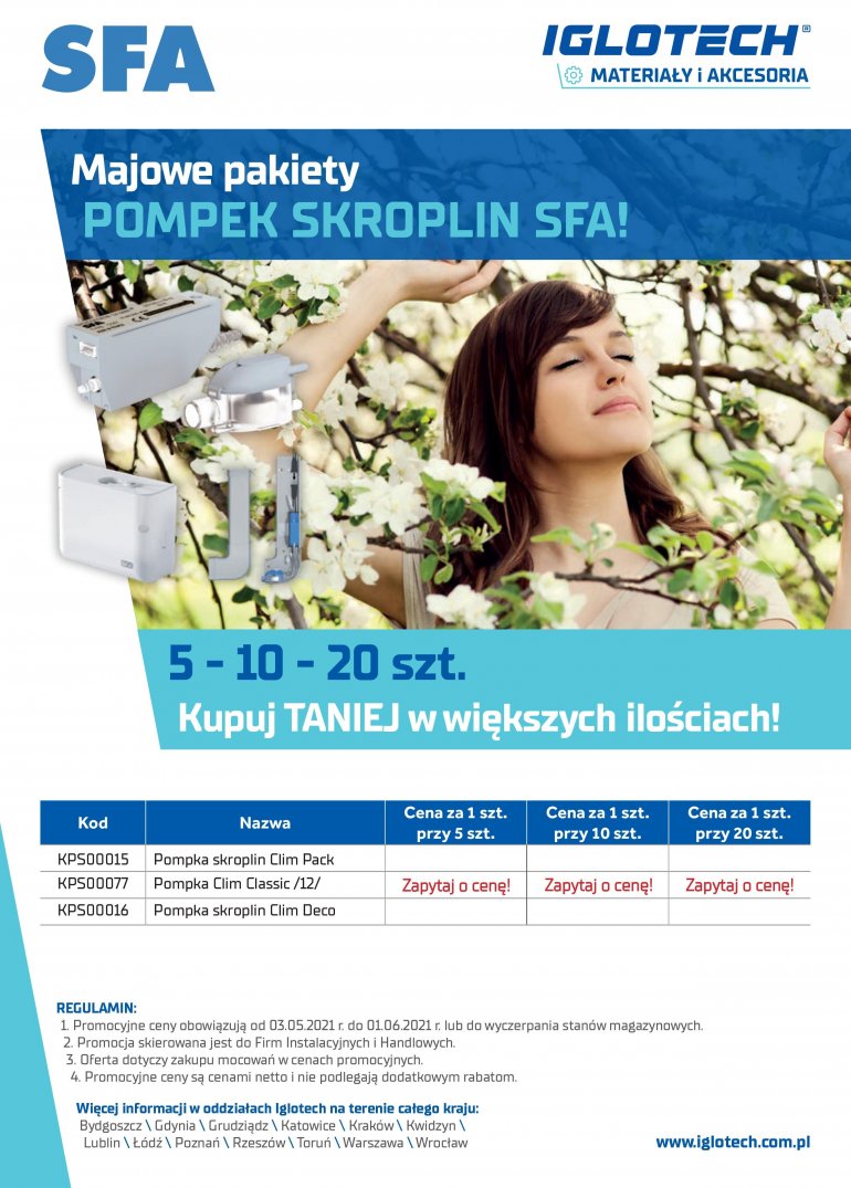 Majowe pakiety pompek skroplin SFA!